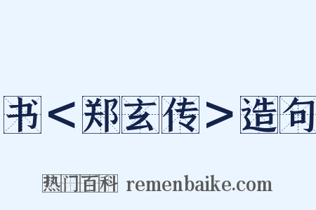 书＜郑玄传＞造句是什么意思的图片